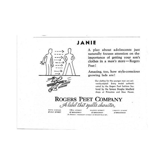 Rogers Peet Company Mens Fashion Clothing New York City 1940s Vintage Print Ad - Picture 1 of 4